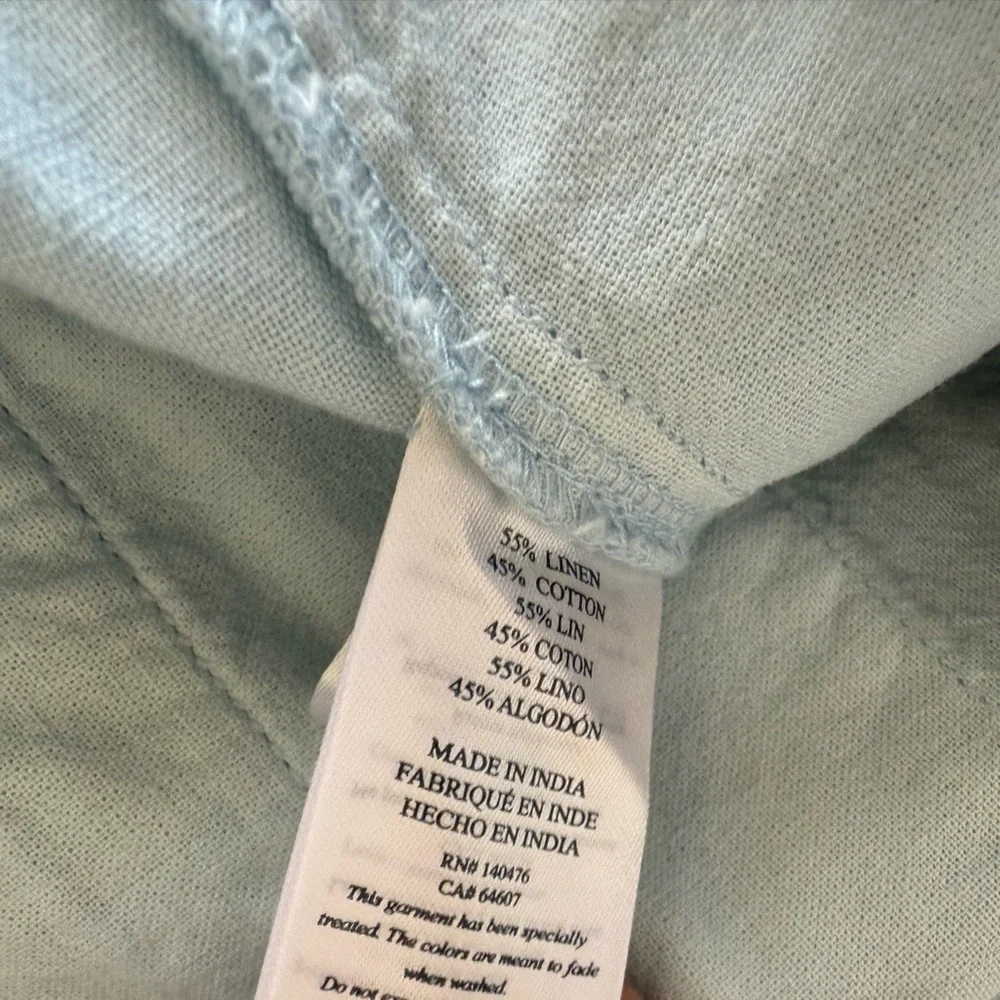 Faherty Men's Malibu Linen & Cotton Chino Shorts Light Blue 40 NEW 1622